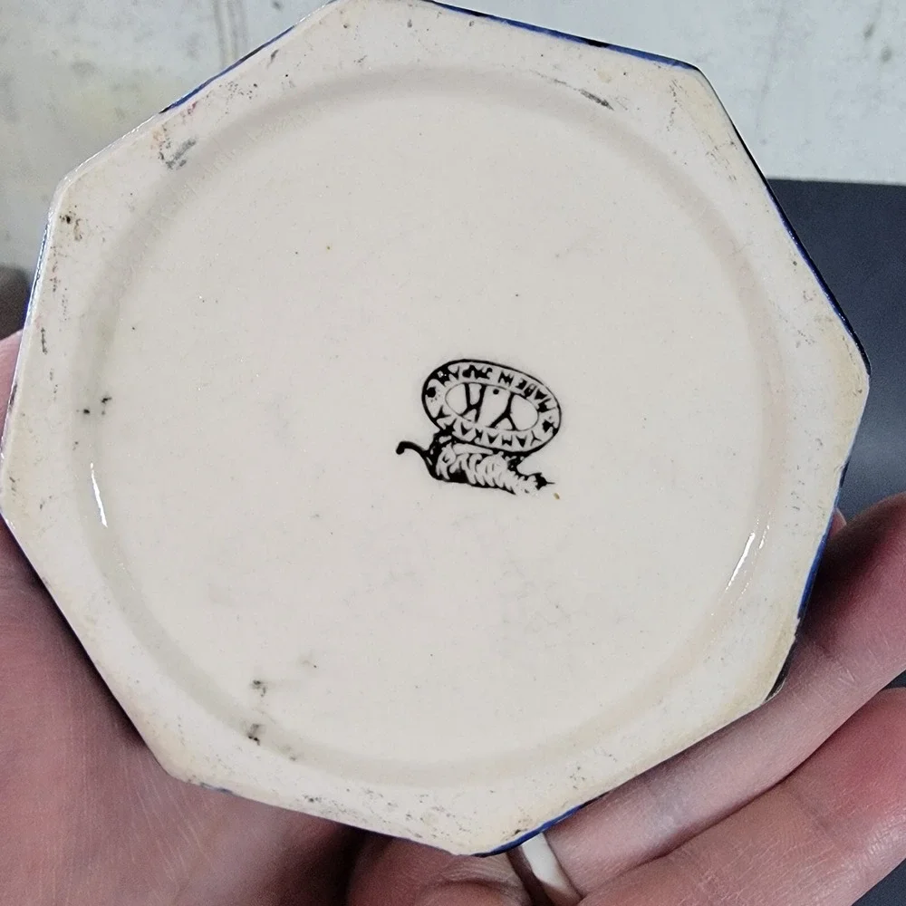 VINTAGE JAMAKATA Y. K. JAR FLOWER MOTIF‎ DECOR MADE IN JAPAN Missing Lid